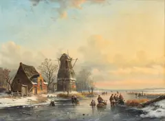 Louis Smets, Patineurs, 1859, huile sur toile