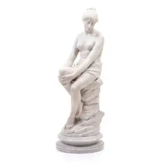 Alphonse I Van Beurden, Nu féminin assis, 1882, sculpture en marbre blanc