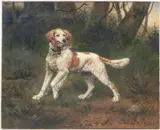 Caspar von Reth, Epagneul et sa proie, 1898, huile sur toile