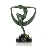 Marcel Bouraine, Danseuse au voile, sculpture en bronze à patine verte