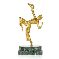 Samuel Lipchytz, Danseuse au serpent, sculpture en bronze à patiné dorée