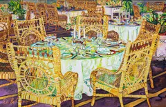 Invitation to a dinner by Etienne Le Compte, huile sur toile, sold Dec 2024