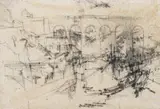 Jules Lismonde, Luxembourg II, fusain sur papier japon
