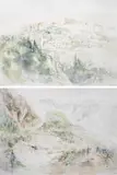 Harold Van de Perre, Vue de Delphes / Vue de l'Acropole, 1981, deux aquarelles