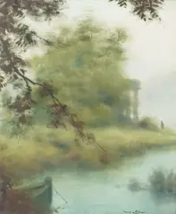 Barque dans la brume by Maurice Chabas, huile sur toile, sold Nov 2024