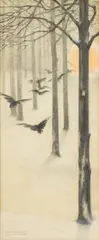 Henri Meunier, Les corbeaux, décembre 1894, pastel sur papier