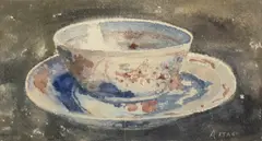 Louis Artan, Tasse imari, aquarelle