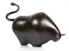 Patrick O'Reilly, Taureau, 2008, sculpture en bronze patiné