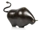 Patrick O'Reilly, Taureau, 2008, sculpture en bronze patiné