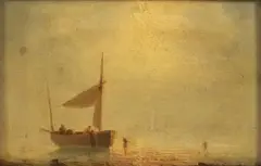 Théodore Gudin, Le retour après la pêche, huile sur panneau