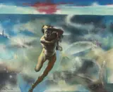 Marcel Delmotte, L'homme dans le chaos des idées, 1982, huile sur toile