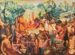 Marcel Delmotte, Lueur d'automne, huile sur isorel