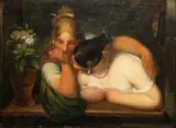 Antoine Wiertz, Etude pour "Confidence", huile sur panneau, non signé