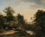 Marinus Adrianus Koekkoek, Cavalier et bergère dans un paysage, 1848, huile sur toile