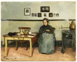 Jan Ludovicus Moerman, La sieste près du fourneau, 1890, huile sur panneau