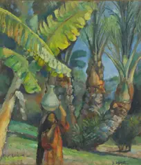 Giuseppe Sebasti, Porteuse d'eau, gouache et aquarelle sur papier