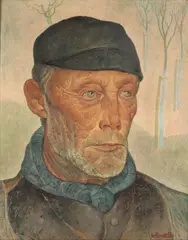 Anto Carte, Le jardinier, huile sur toile