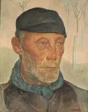 Anto Carte, Le jardinier, huile sur toile