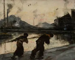 Pierre Paulus, Les haleurs, huile sur toile