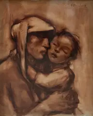 Pierre Paulus, Maternité, huile sur toile