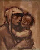 Pierre Paulus, Maternité, huile sur toile