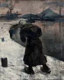 Pierre Paulus, Ramasseuse de charbon, huile sur toile