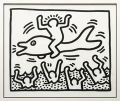 Keith Haring, Sans titre, 1987 (Man on Dolfin), lithographie sur arches