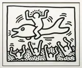 Keith Haring, Sans titre, 1987 (Man on Dolfin), lithographie sur arches