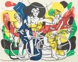 Fernand Léger, Les quatre cyclistes, 1969, Lithographie en couleurs