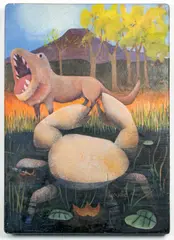 John Goudie Lynch, L'attaque du crabe, huile sur panneau