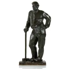 Albert Brichart, Le tailleur de pierre, sculpture en bronze à patine brune