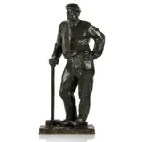 Albert Brichart, Le tailleur de pierre, sculpture en bronze à patine brune
