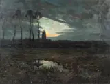 Jules Verstreken, Paysage près de Lier, huile sur toile