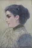 Jadwiga Matawowska, Portrait de la cantatrice Teresa Selenka, ayant joué dans Alba Albata, aquarelle sur ivoire