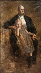 Cécile Douard, Jeune fille et son grand-père, 1893, huile sur toile