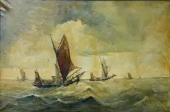 Gustave Helinck, Marine, huile sur toile