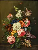 Lucie Chatillon, Composition au bouquet de fleurs, huile sur toile