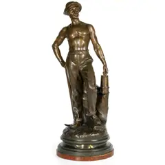 Charles Perron, Le mineur, sculpture en calamine