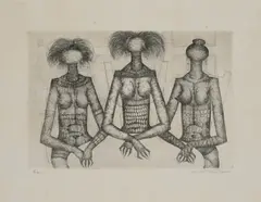 Jef van Tuerenhout, Trois femmes, lithographie