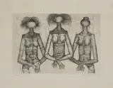 Jef van Tuerenhout, Trois femmes, lithographie