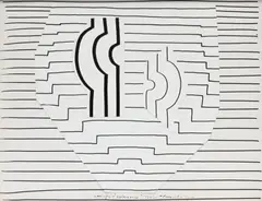 Victor Vasarely, Naissance, 1952, encre et collage