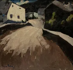 Élysée Fabry, Le pont des forges sur Lienne, huile sur toile