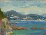 Marko Stupar, Paysage méditerranéen, gouache