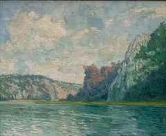Charles Naillod, Vue de Waulsort, 1922, huile sur toile