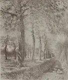 Emile Claus, La drève, lithographie