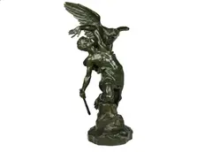 Egide Rombaux, Prométhée, en bronze à patine brun vert