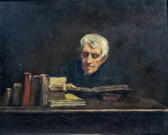 Piet Verhaert, Portrait d'homme à l'étude, 1884, huile sur panneau
