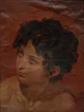 Philippe-Jacques van Bree, Etude de portrait pour le tableau : Philippe le Bon décernant l’ordre de la Toison d’or, huile sur toile, marouflé sur toile. Signé et situé Rome en bas à droite