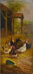 Eugène Fromentin, Scène de basse cour, huile sur toile