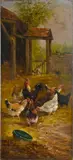Eugène Fromentin, Scène de basse cour, huile sur toile